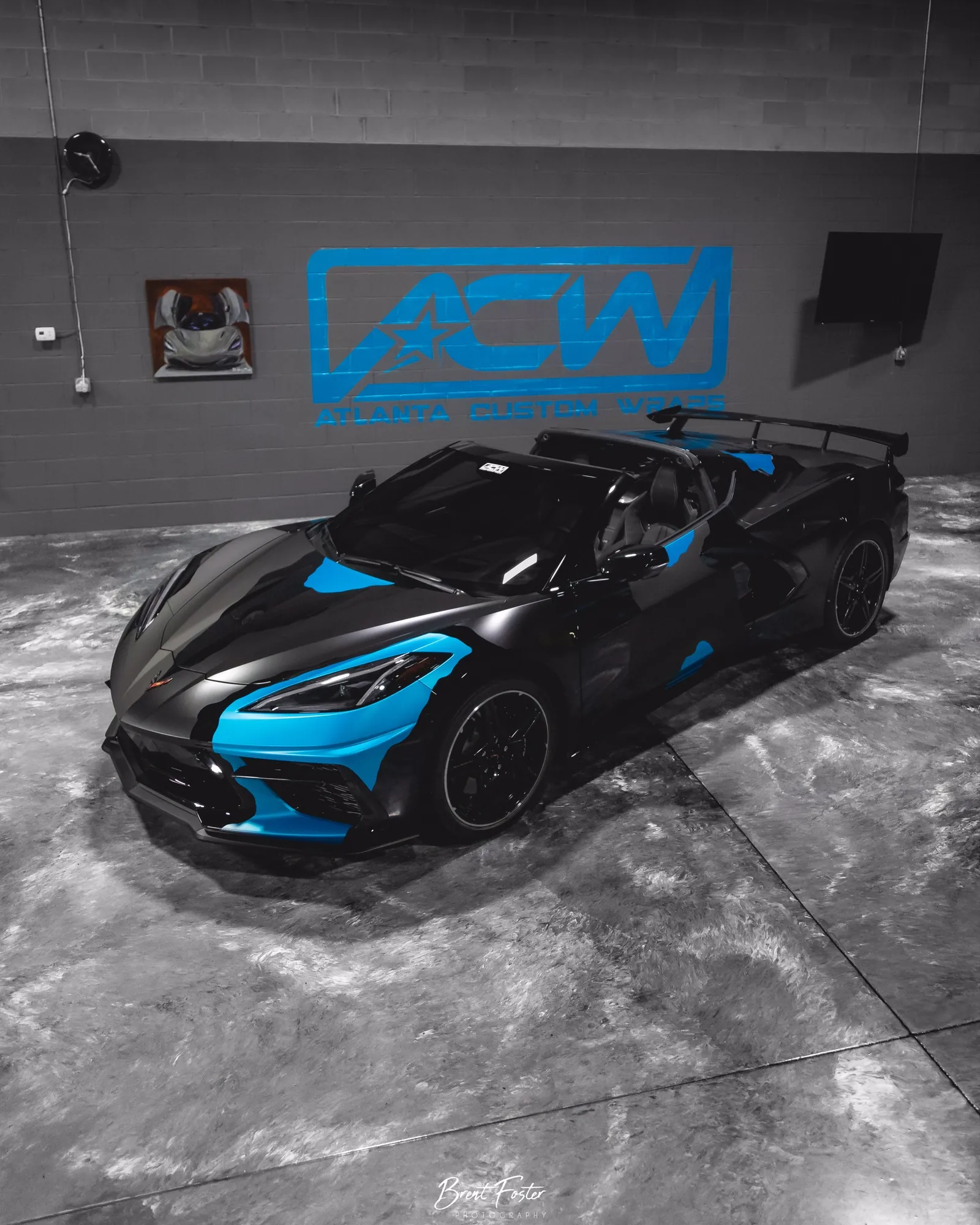 Blue and Black Camo Custom Wrap