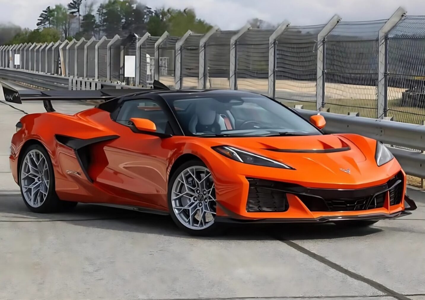 Orange gloss Corvette vinyl wrap